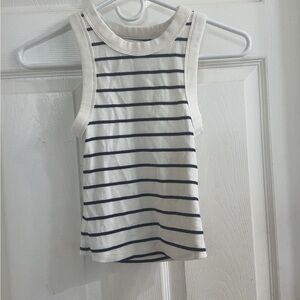 Old Navy Black and White Fitted Crop Tank Top never worn
